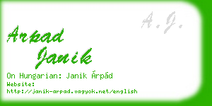 arpad janik business card